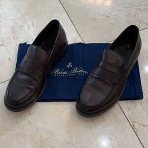 Brooks Brothers Dark Brown Leather Slip-Ons